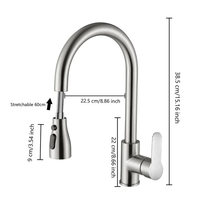 Stainless Steel Pull-Out Faucet